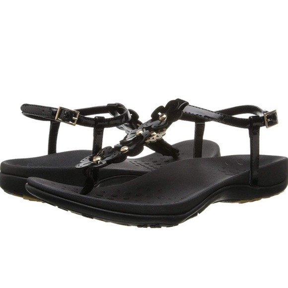 Vionic Julie 2 T-Strap Flower Sandals 11 - Picture 2 of 8